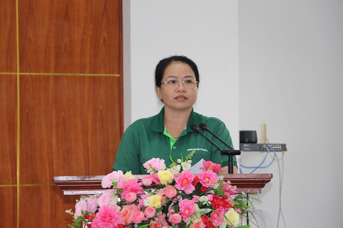 Bà Đinh Thị Phương Khanh – Phó Giám đốc Sở Nông nghiệp và Môi trường tỉnh Long An phát biểu tại buổi lễ