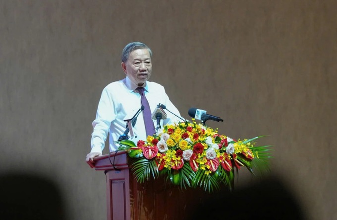Tổng Bí thư Tô Lâm phát biểu tại hội nghị gặp mặt