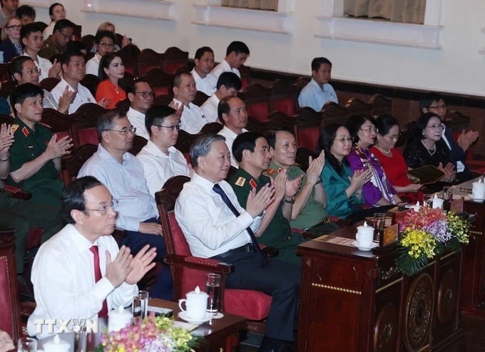 Tổng Bí thư Tô Lâm và các đại biểu dự chương trình (Ảnh: TTXVN)