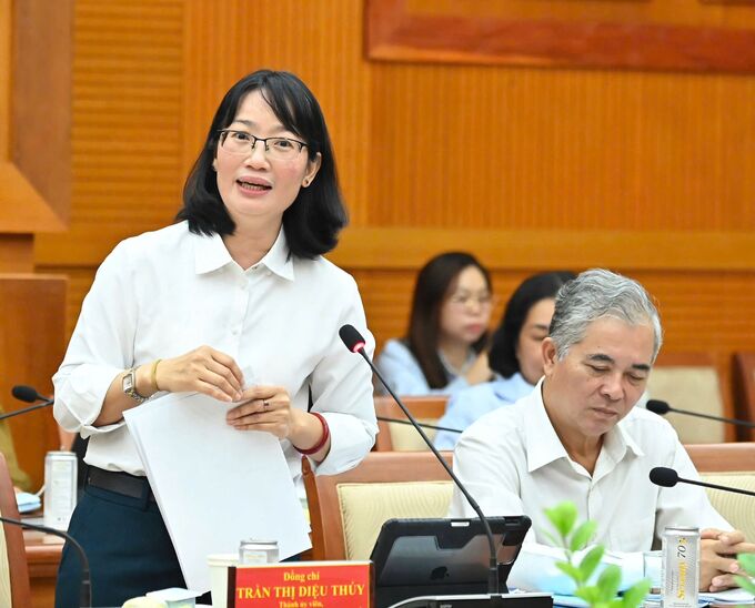 Phó chủ tịch UBND TP. HCM Trần Thị Diệu Thúy phát biểu tại hội nghị (Ảnh Việt Dũng)
