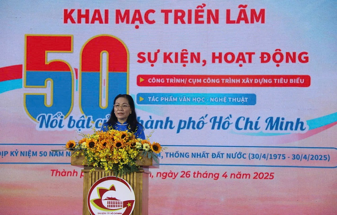 Phó Bí thư Thành ủy, Chủ tịch HĐND TP. HCM Nguyễn Thị Lệ phát biểu tại buổi lễ