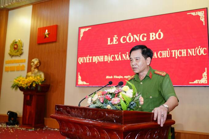  Đại tá Nguyễn Văn Tuấn - Phó Cục trưởng Cục C10 phát biểu chỉ đạo tại chương trình