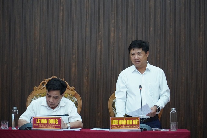 Bí thư Tỉnh ủy Lương Nguyễn Minh Triết phát biểu tại hội nghị