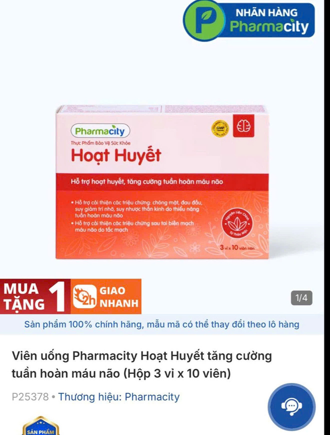 Một trong những sản phẩm mà Pharmacity phân phối bị thu hồi liên quan đến hàng giả