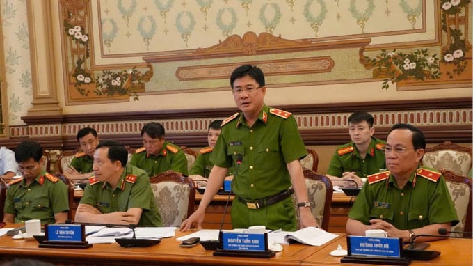 Trung tướng Nguyễn Tuấn Anh - Cục trưởng Cục C07 phát biểu tại hội nghị  