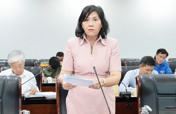 Đại biểu báo cáo nội  dung tại phiên họp