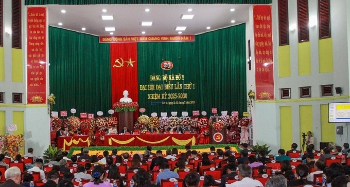 Quang cảnh Đại hội đại biểu Đảng bộ xã Bờ Y lần thứ I, nhiệm kỳ 2025-2030 