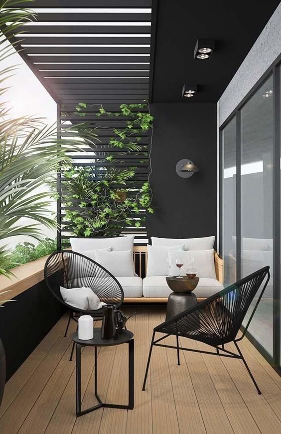 Black accent wall.
