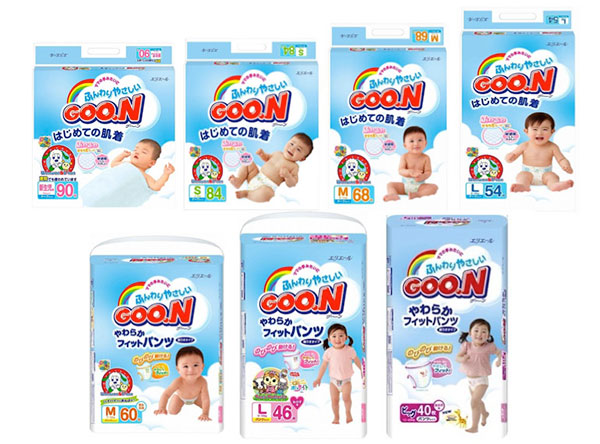 so sánh bỉm Moony và Merries và GooN