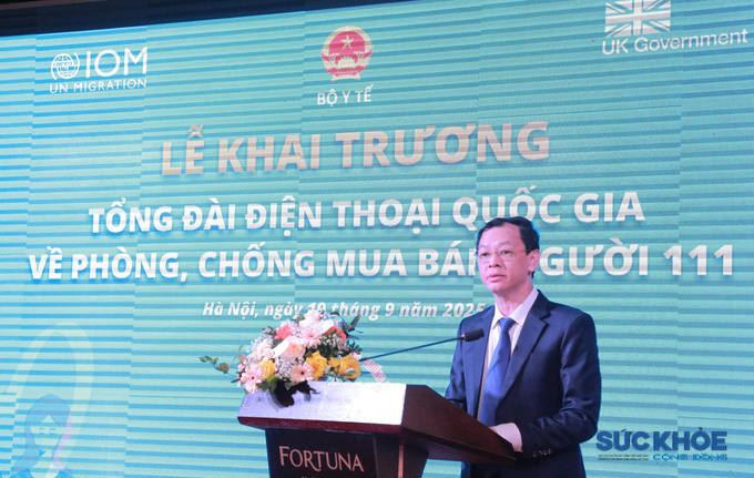 Thứ trưởng Bộ Y tế Nguyễn Tri Thức phát biểu tại buổi lễ 