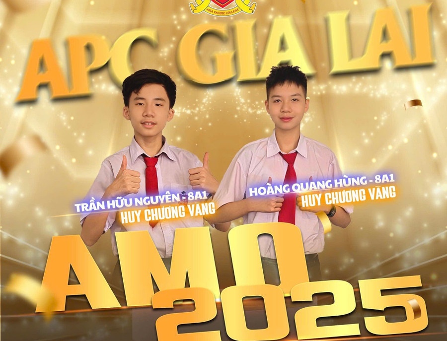 Trần Hữu Nguyên và Hoàng Quang Hùng xuất sắc giành Huy chương vàng tại Cuộc thi Toán học quốc tế AMO