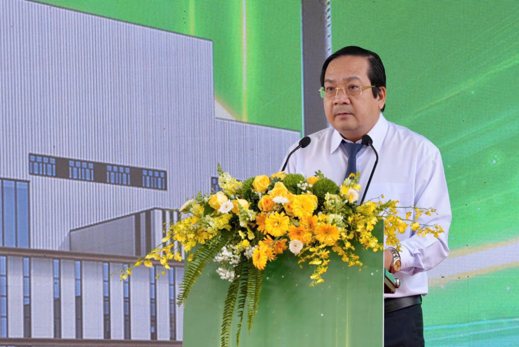 Ông Nguyễn Minh Lâm - Phó Chủ tịch UBND tỉnh Tây Ninh phát biểu tại lễ khởi công