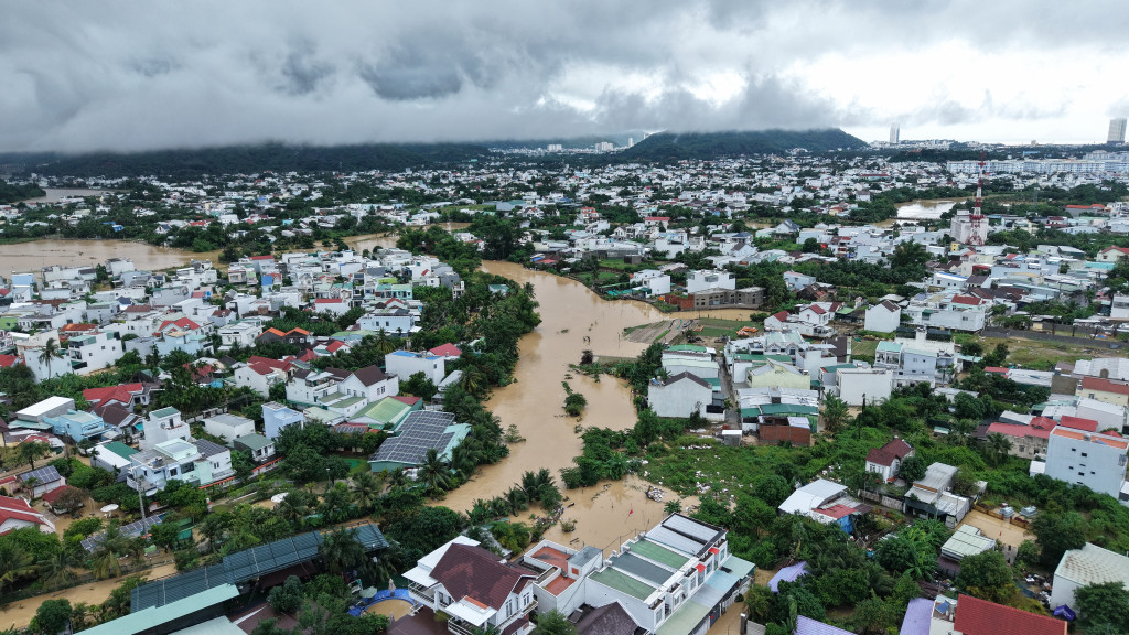 Phường Tây Nha Trang trong đợt lũ tháng 11 vừa qua (Ảnh: Thanh Huy)