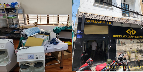 Bắt quả tang thẩm mỹ viện Doris Academy &amp; Beauty hoạt động trái phép