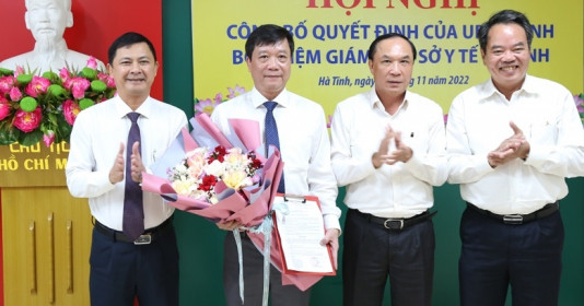 Phó Ban Tổ chức Tỉnh ủy Hà Tĩnh làm Giám đốc Sở Y tế