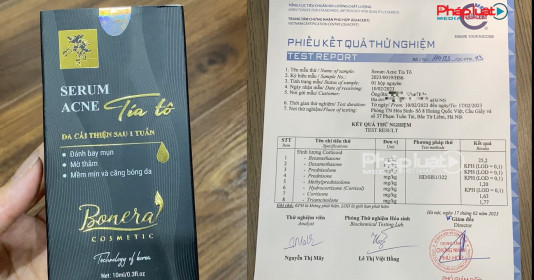 Tin an toàn: Xử phạt Công ty dược phẩm Amvi, Serum Acne Tía Tô bị phản ánh chứa chất cấm