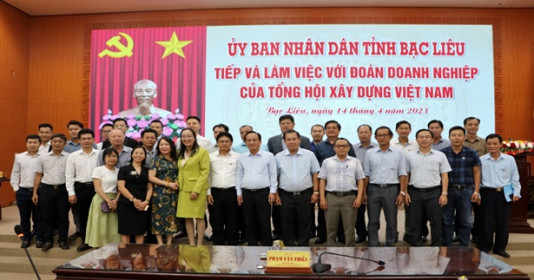 Doanh nghiệp thuộc Tổng hội Xây dựng Việt Nam tìm cơ hội đầu tư tại Bạc Liêu