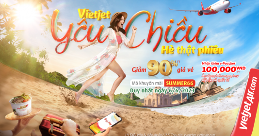 Ngày đôi yêu chiều, Vietjet giảm 90% cực phiêu!