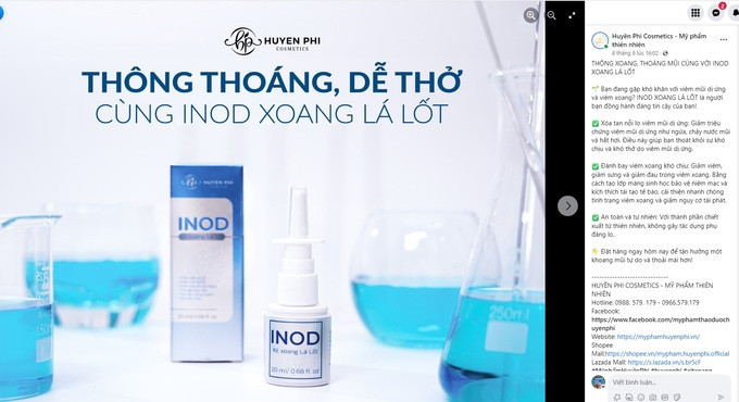 Mới bị bị phạt và thu hồi vì sản phẩm chứa chất cấm, Huyền Phi Cosmetics lại quảng cáo ‘vống’