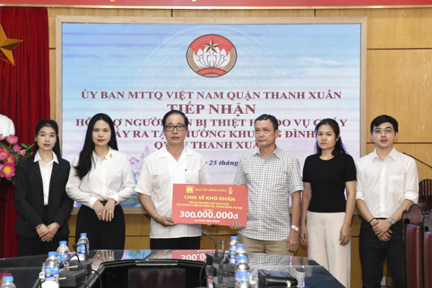 Hà Nội: Bảo Tín Minh Châu ủng hộ gia đình các nạn nhân vụ cháy chung cư Mini