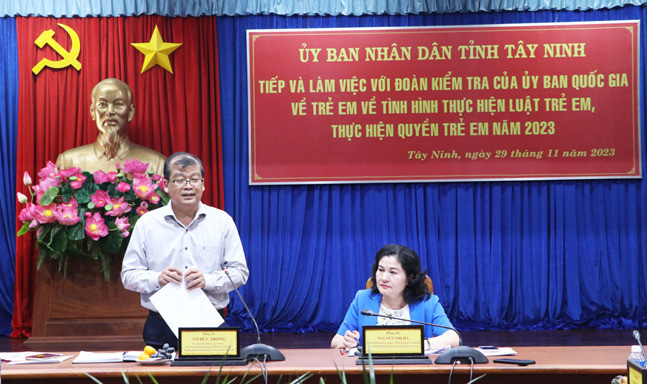Kiểm tra công tác bảo vệ và chăm sóc trẻ em tại tỉnh Tây Ninh