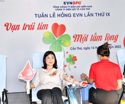 Cần Thơ: Tổ chức chương trình hiến máu tình nguyện tuần lễ hồng EVN lần thứ IX năm 2023