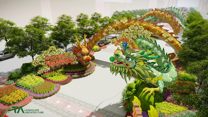Đường hoa Nguyễn Huệ - Tết Giáp Thìn 2024, lập kỷ lục với linh vật Rồng dài hơn 100 mét