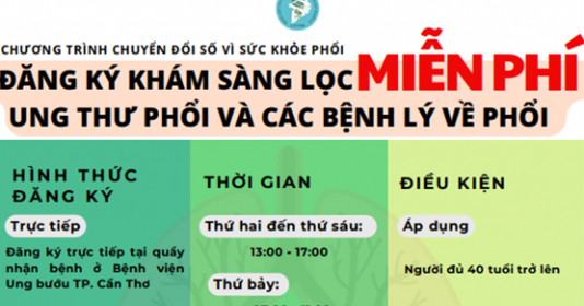 Bệnh viện Ung Bướu TP. Cần Thơ, triển khai tầm soát ung thư phổi miễn phí dành cho người từ 40 tuổi trở lên