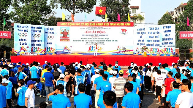 Hơn 1.000 vận động viên tham gia Ngày chạy Olympic vì sức khoẻ toàn dân tỉnh Quảng Ngãi năm 2024