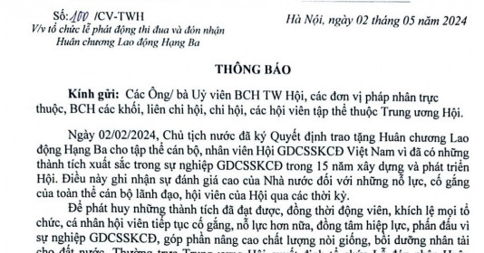Hội Giáo dục chăm sóc sức khỏe cộng đồng Việt Nam tổ chức Lễ phát động thi đua và đón nhận Huân chương Lao động hạng Ba