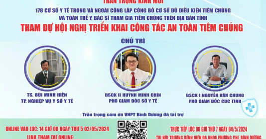 Sở Y tế Bình Dương tổ chức hội nghị triển khai công tác an toàn tiêm chủng