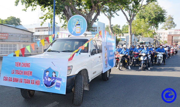 Tiền Giang: Tổ chức mít tinh hưởng ứng Tuần lễ Tiêm chủng Thế giới