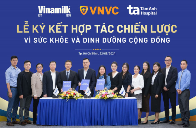 Vinamilk kí hợp tác chiến lược cùng VNVC và Bệnh viện Đa khoa Tâm Anh để tăng cường chăm sóc sức khỏe cộng đồng