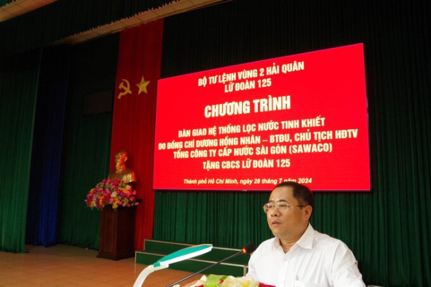 Bàn giao công trình hệ thống máy lọc nước tinh khiết cho Lữ đoàn 125