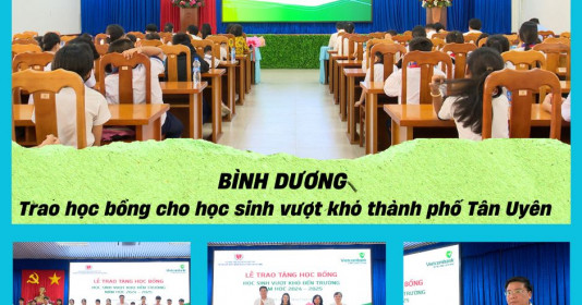 Bình Dương: Trao học bổng cho học sinh vượt khó TP. Tân Uyên