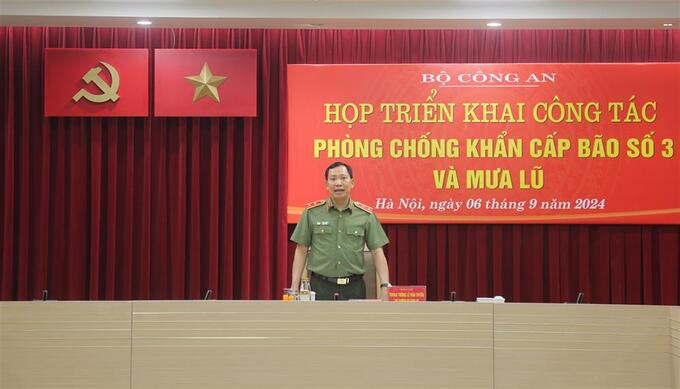 Bộ Công an họp triển khai công tác phòng chống bão số 3