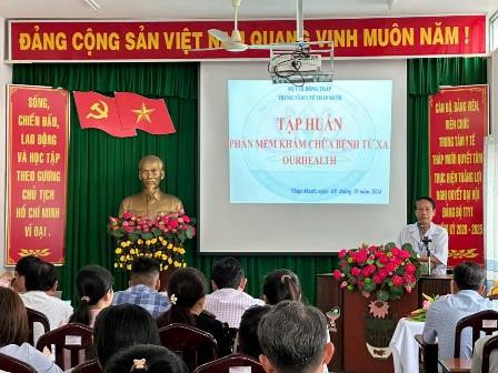 Trung tâm Y tế Tháp Mười triển khai phần mềm khám chữa bệnh từ xa Ourhealth