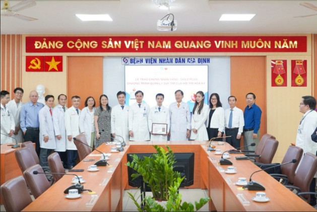 Bệnh viện Nhân dân Gia Định đón nhận chứng nhận vàng trong điều trị suy tim