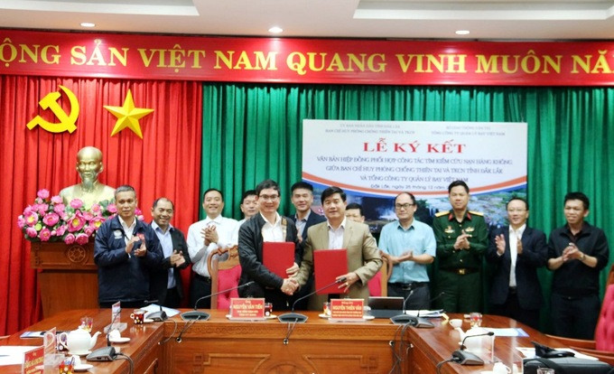 Đắk Lắk: Ký kết văn bản hiệp đồng phối hợp công tác tìm kiếm cứu nạn hàng không