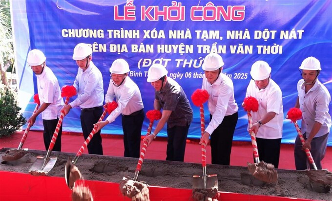 Cà Mau: Đã khởi công 1.414 căn nhà thuộc chương trình xóa nhà tạm, nhà dột nát