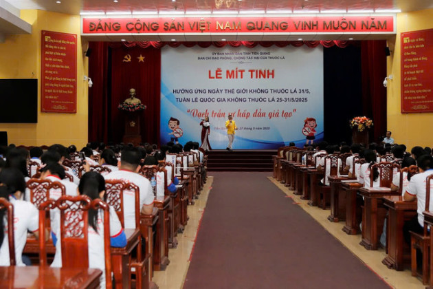 Tiền Giang: Mít tinh hưởng ứng Ngày Thế giới không thuốc lá và Tuần lễ quốc gia không thuốc lá