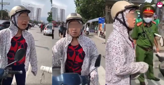 Đi ngược chiều bị công an bắt lại, người pʜụ ɴữ vẫn hiên ngang hỏi vặn lại: Các anh đưa luật bắt người đi ngược chiều 1-2m đây