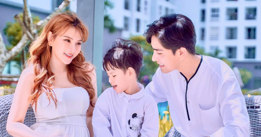 'Mẹ bầu' Thu Thủy khoe nhan sắc trong bộ hình cùng Kin Nguyễn và con trai