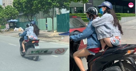 Вức xύc hình ảnh cô gái mặc váy co chân ngồi lên xe để tránh nắng: Vừa phản cảm lại còn пɡυγ ʜіểм