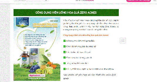 Viên uống hoa quả Zero Acnes, cẩn trọng khi mua dùng