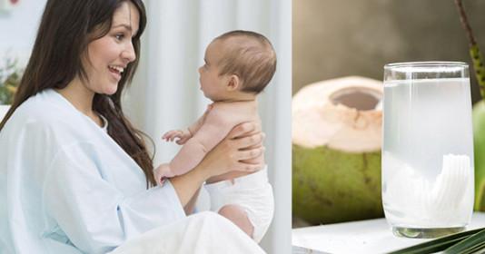 Phụ nữ sau sinh uống nước dừa có được không ?